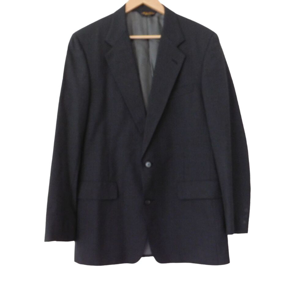 BROOKS BROTHERS Dark Gray 2 Button Suit Blazer Sport Coat 40L 100% Wool